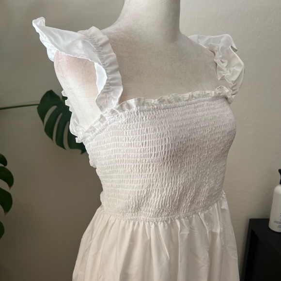 Blu Pepper White Maxi Dress with Eyelet Hem - Picture 3 of 7